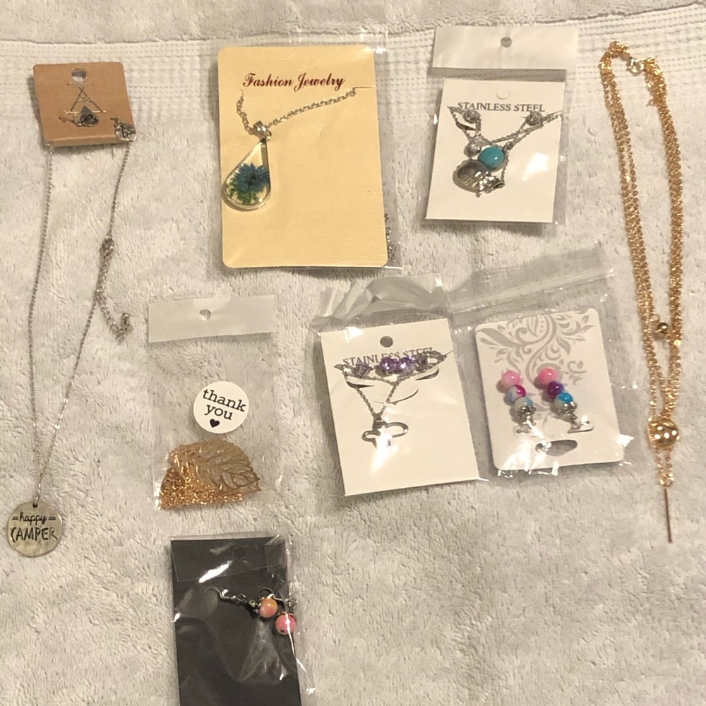 Bundle of earrings and necklace